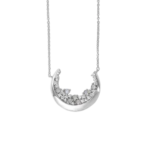 Crescent Moonstone Pendant Necklace