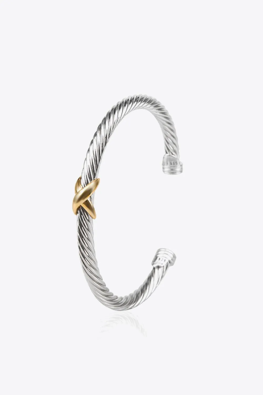 CRISSCROSS DETAIL TWISTED COPPER OPEN BRACELET