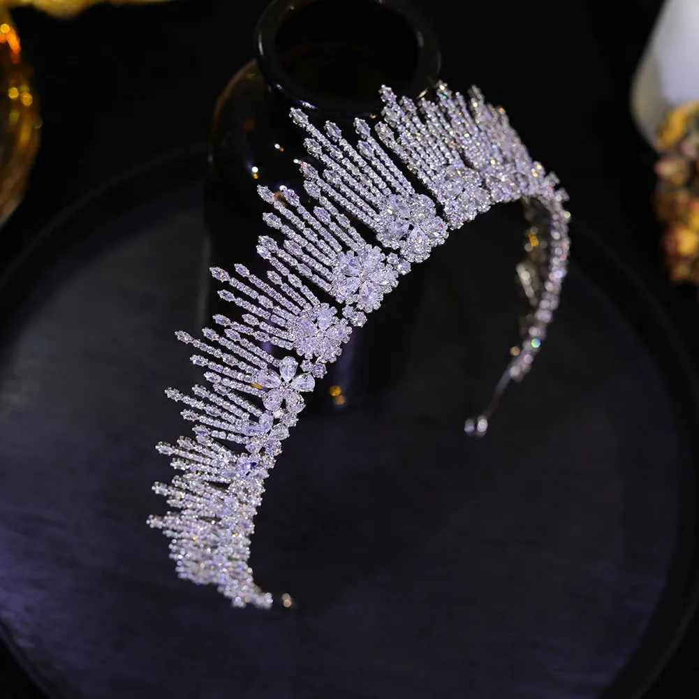 Crystal  Cubic Zirconia Tiaras Headband  Princess Party Hair Accessory