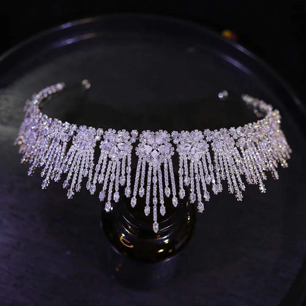 Crystal  Cubic Zirconia Tiaras Headband  Princess Party Hair Accessory