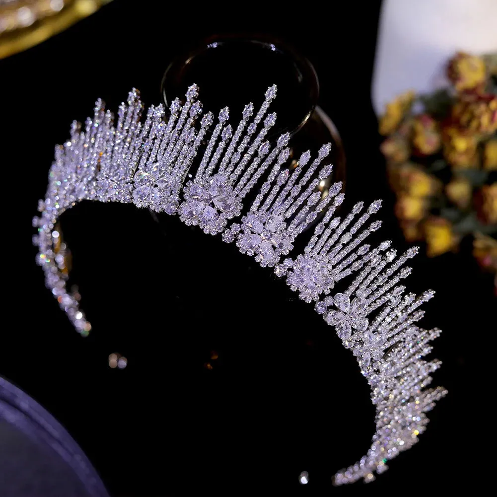 Crystal  Cubic Zirconia Tiaras Headband  Princess Party Hair Accessory