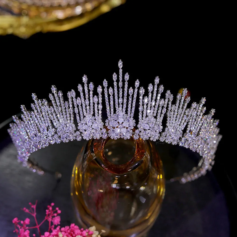 Crystal  Cubic Zirconia Tiaras Headband  Princess Party Hair Accessory