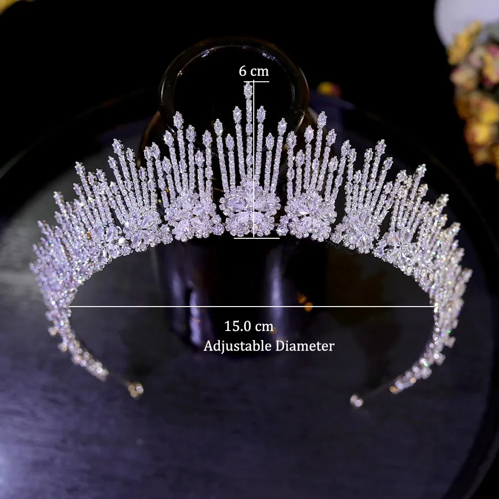 Crystal  Cubic Zirconia Tiaras Headband  Princess Party Hair Accessory