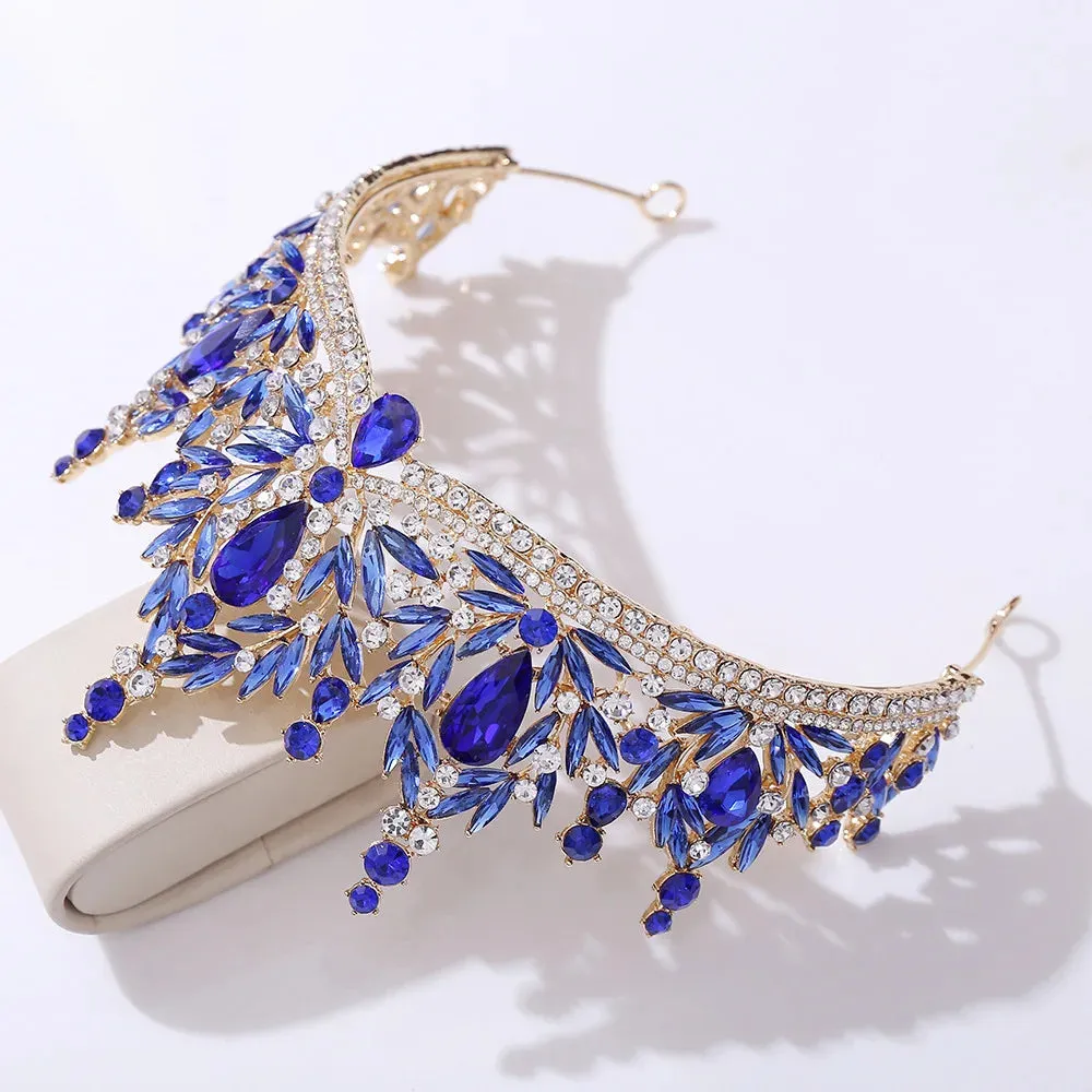 Crystal Leaves Bridal Tiara Crowns Rhinestone Hair Accessories