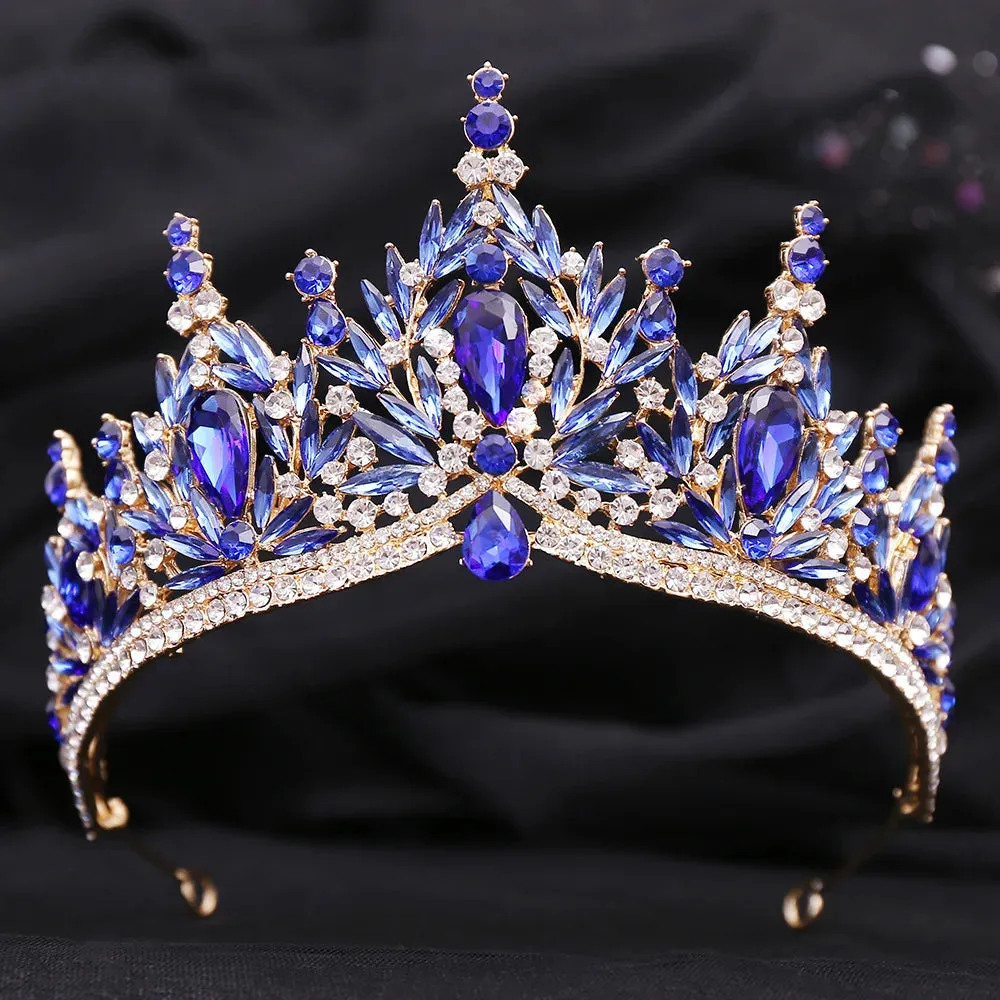 Crystal Leaves Bridal Tiara Crowns Rhinestone Hair Accessories