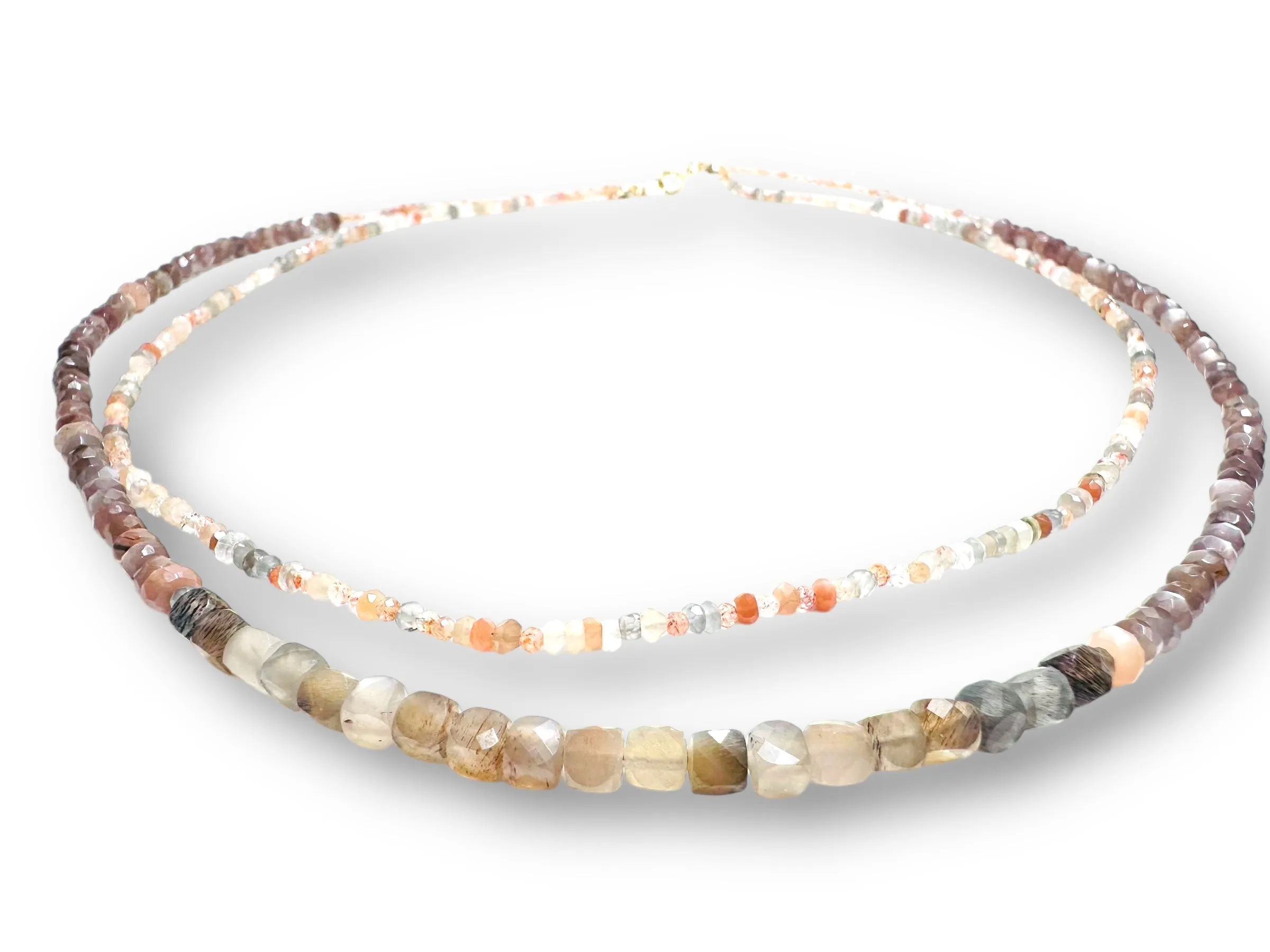 Dainty Double Moonstone Necklace