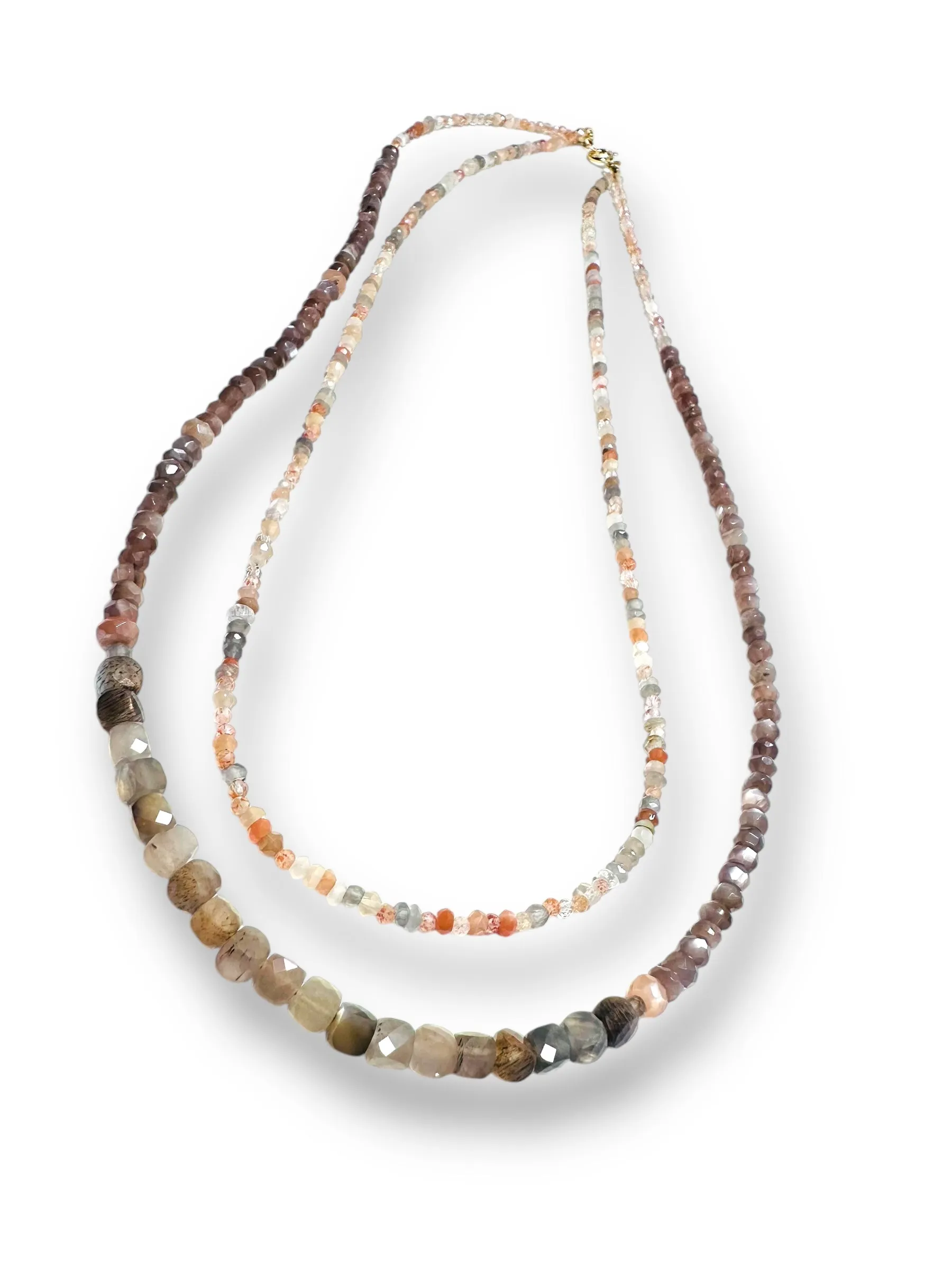 Dainty Double Moonstone Necklace