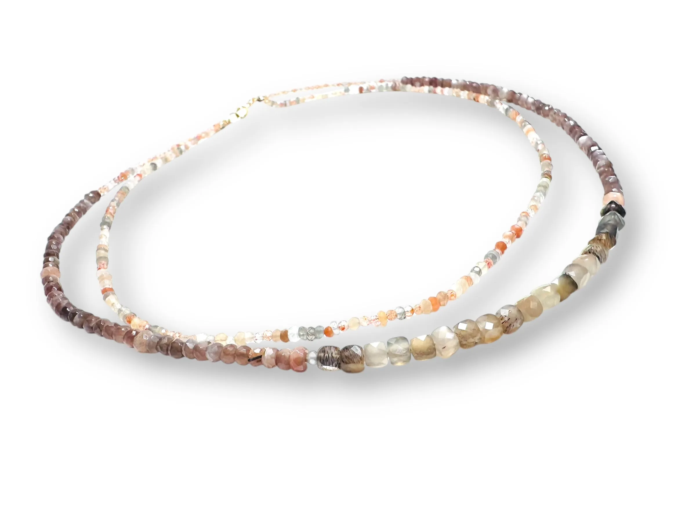 Dainty Double Moonstone Necklace