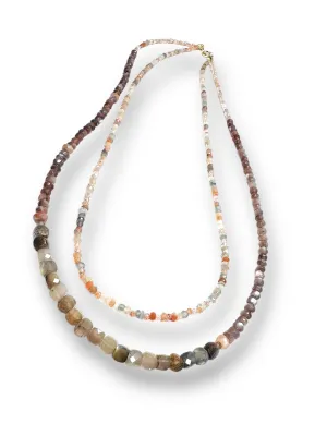 Dainty Double Moonstone Necklace