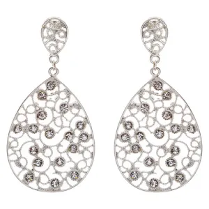 Dazzling Swirl Pattern Crystal Rhinestone Bridal Prom Fashion Earrings E314 SV