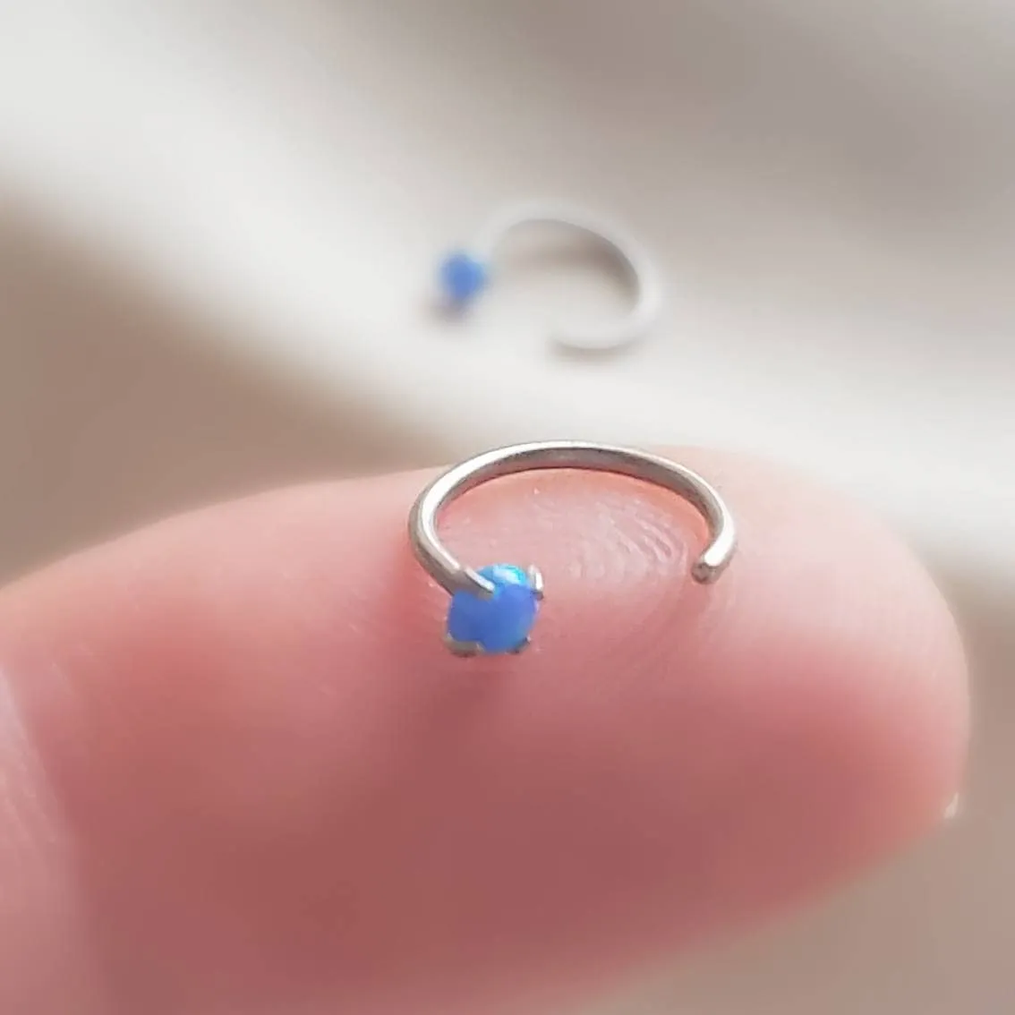 Delicate Opal Hug Hoops