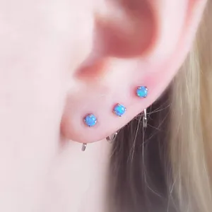 Delicate Opal Hug Hoops