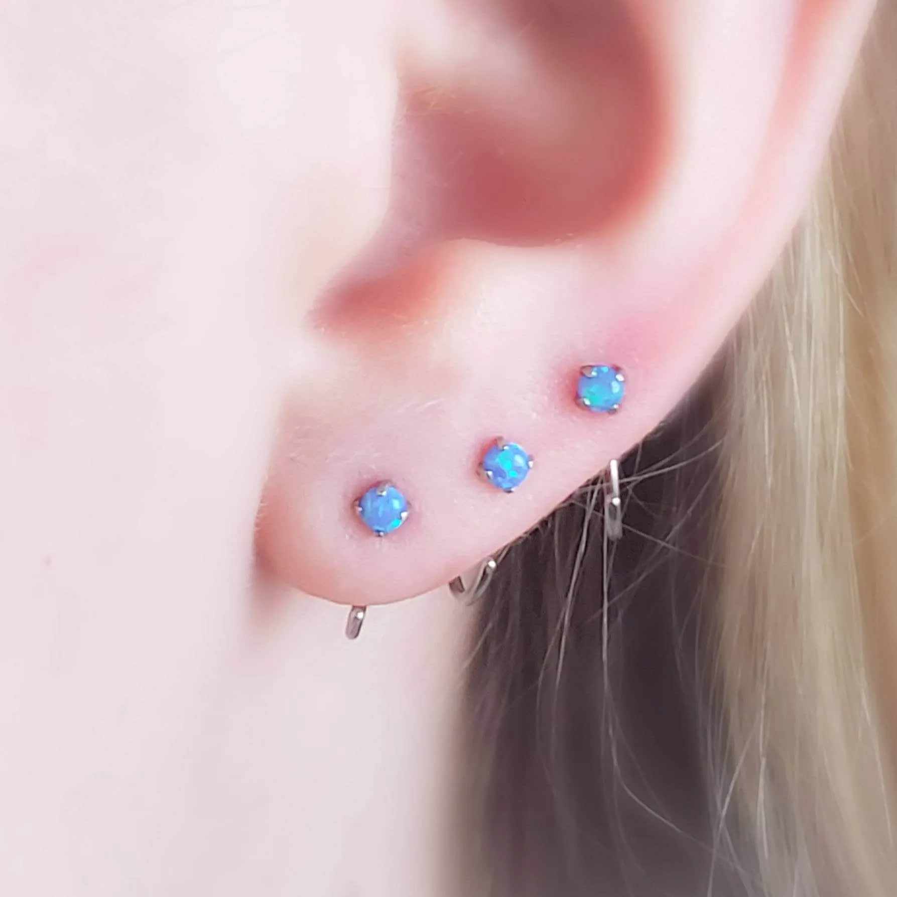Delicate Opal Hug Hoops