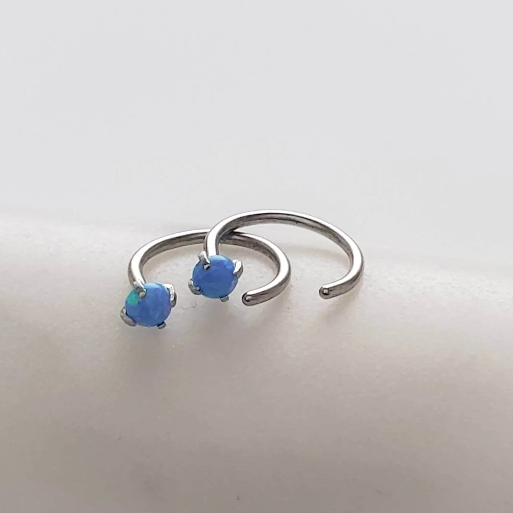 Delicate Opal Hug Hoops