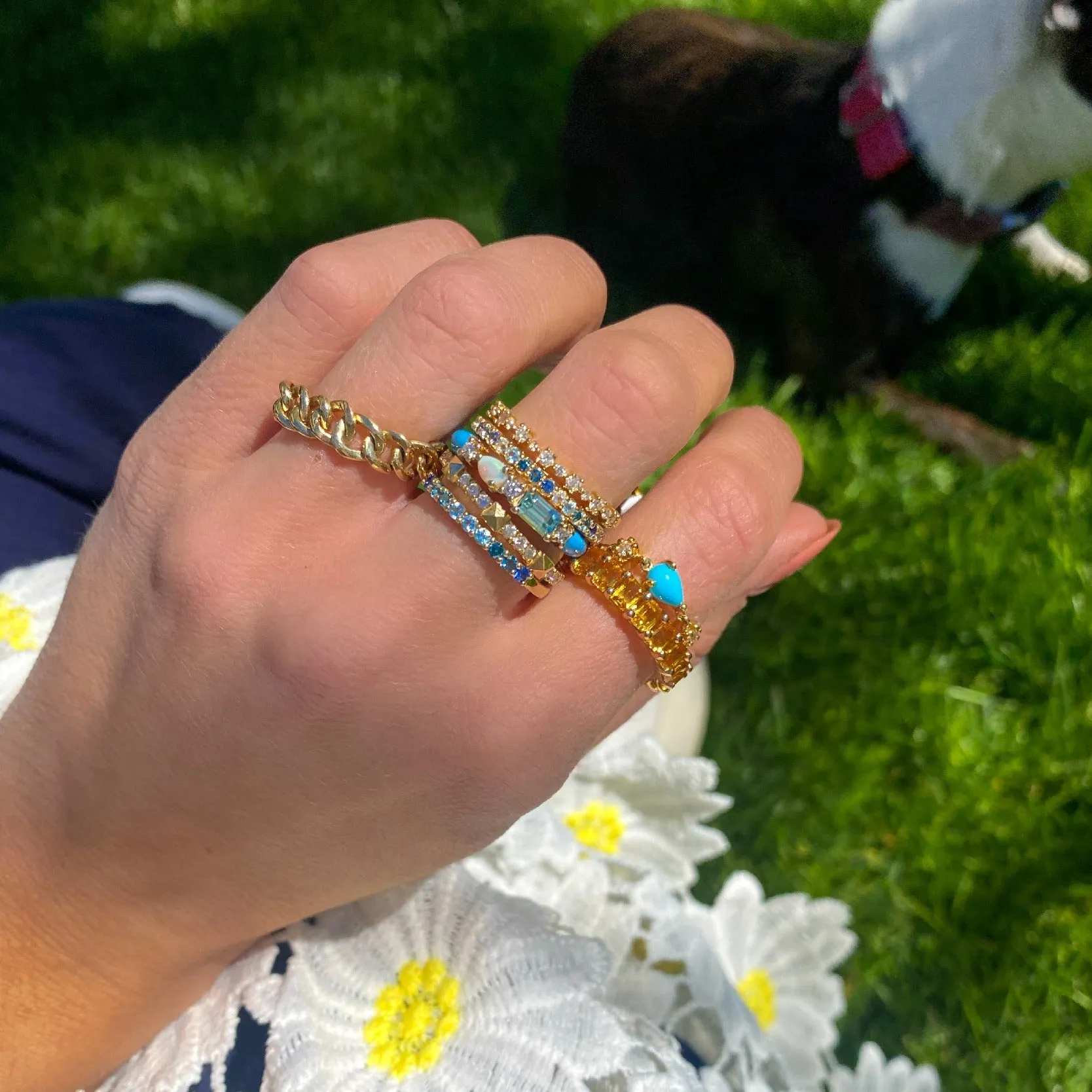 Diamond 14K Pyramid Stacking Ring