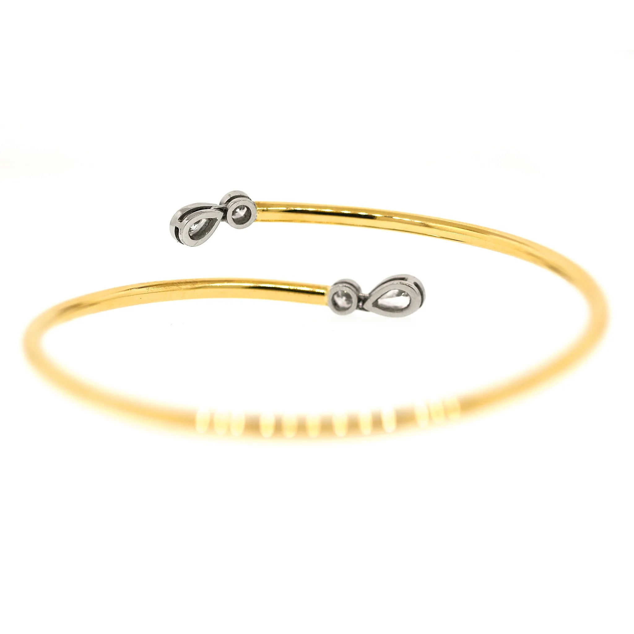 Diamond & Platinum Slip-on Bracelet in 18k Gold