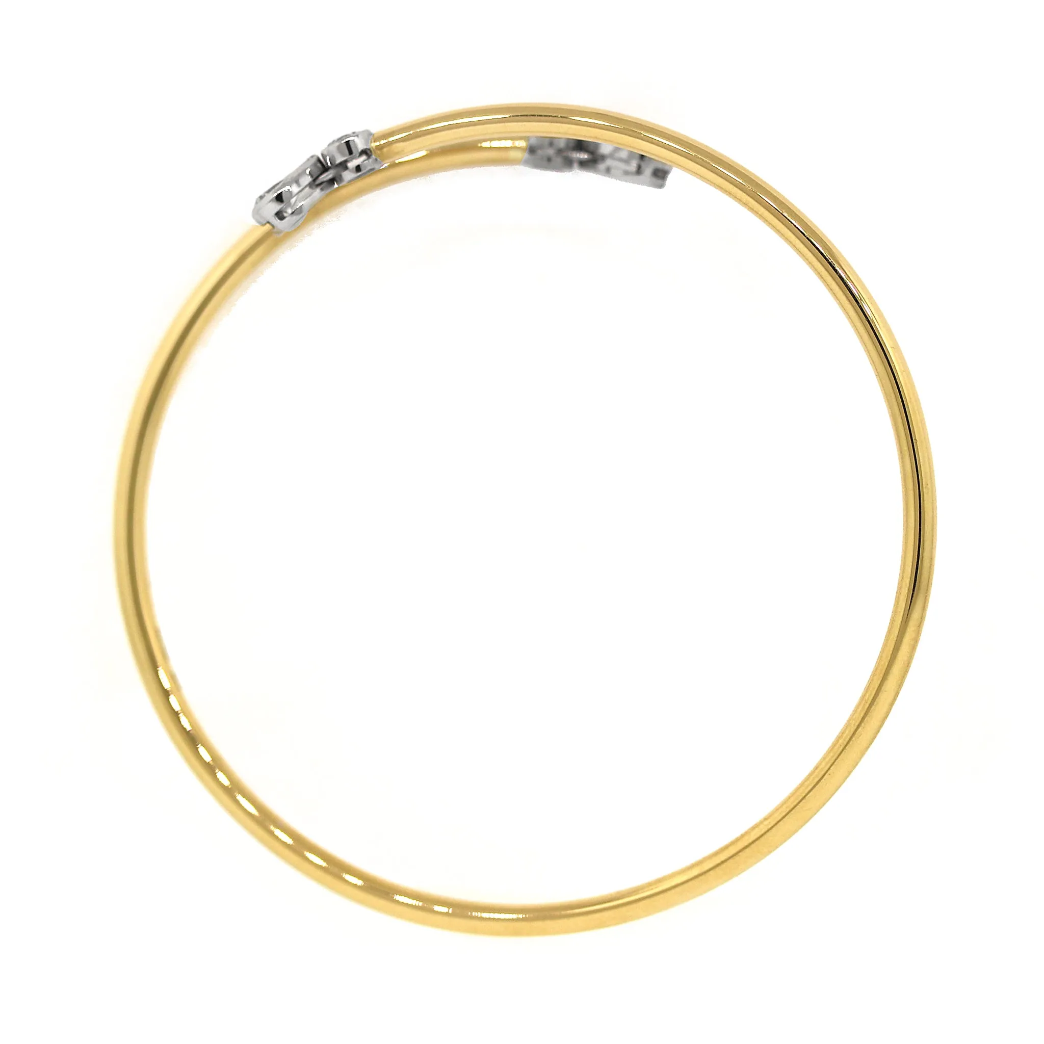 Diamond & Platinum Slip-on Bracelet in 18k Gold