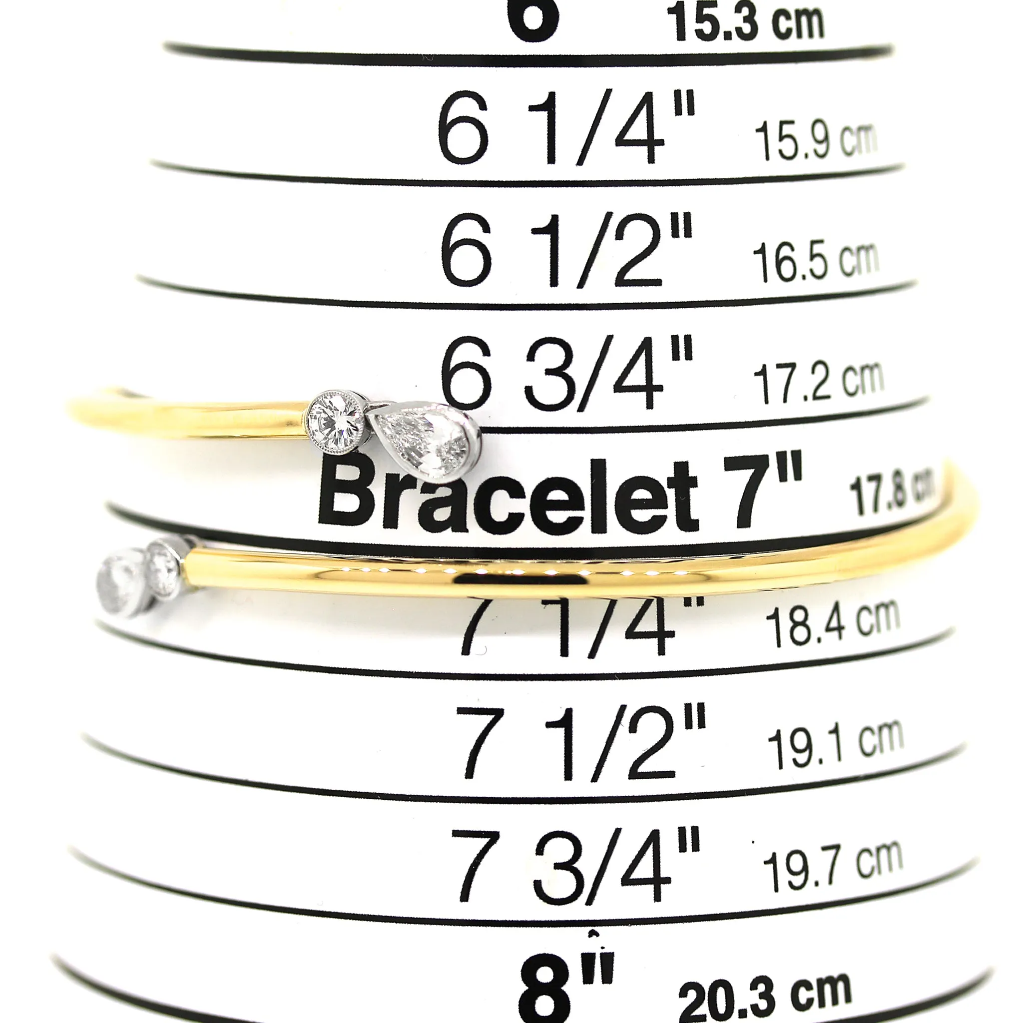 Diamond & Platinum Slip-on Bracelet in 18k Gold