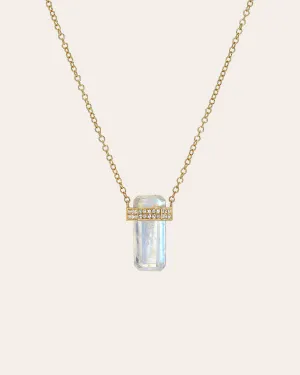 Diamond Moonstone Column Necklace