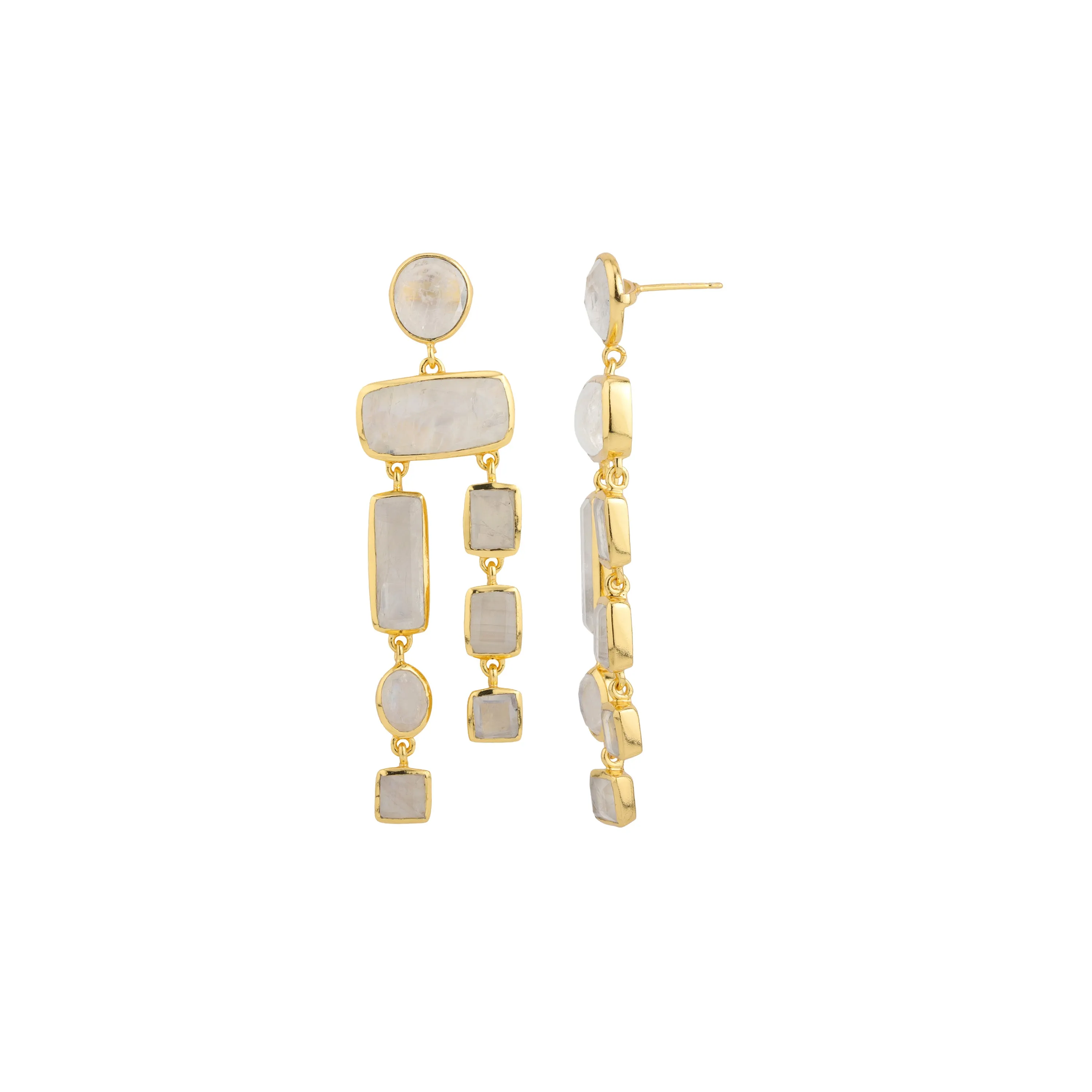 Earrings - Chandelier in Moonstone
