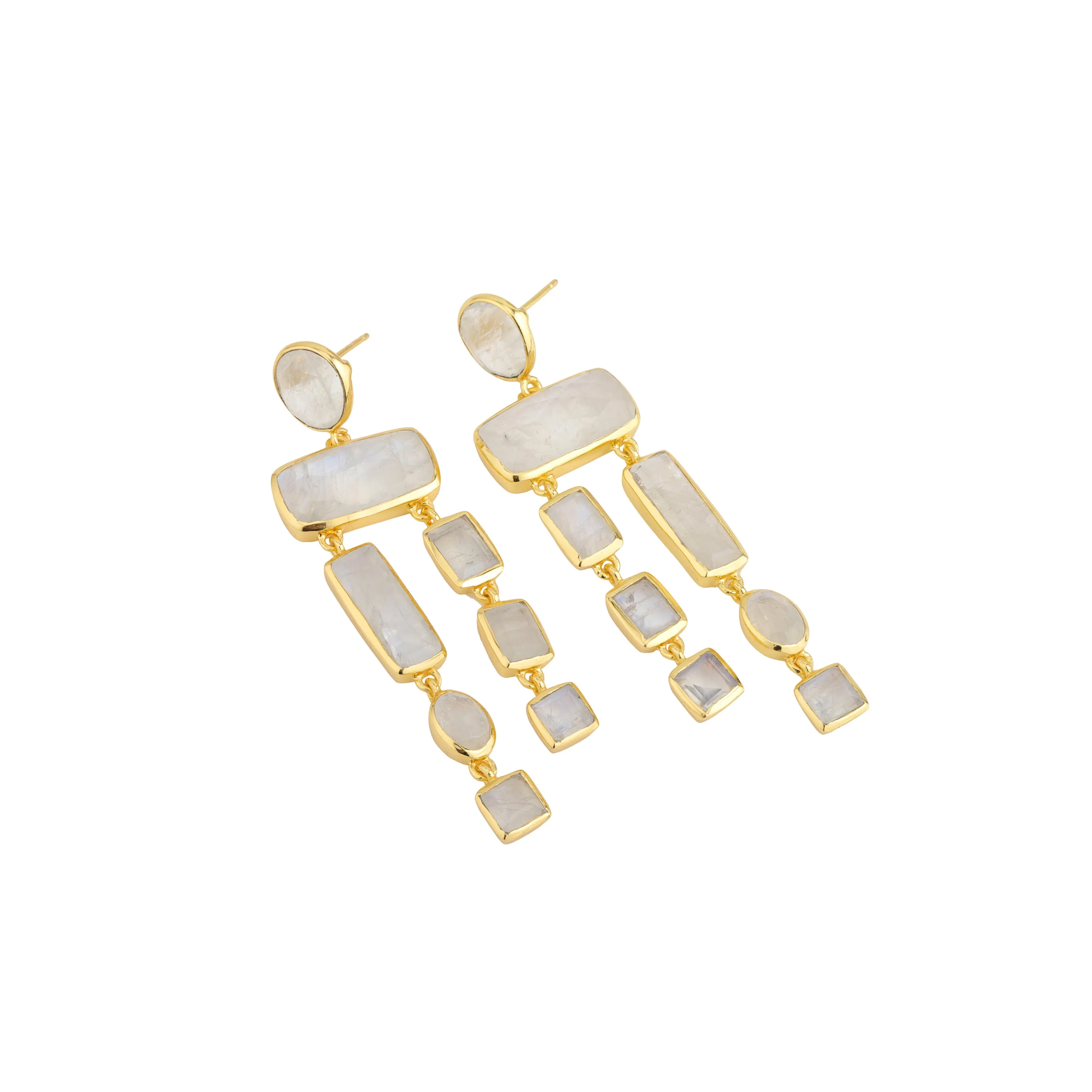 Earrings - Chandelier in Moonstone