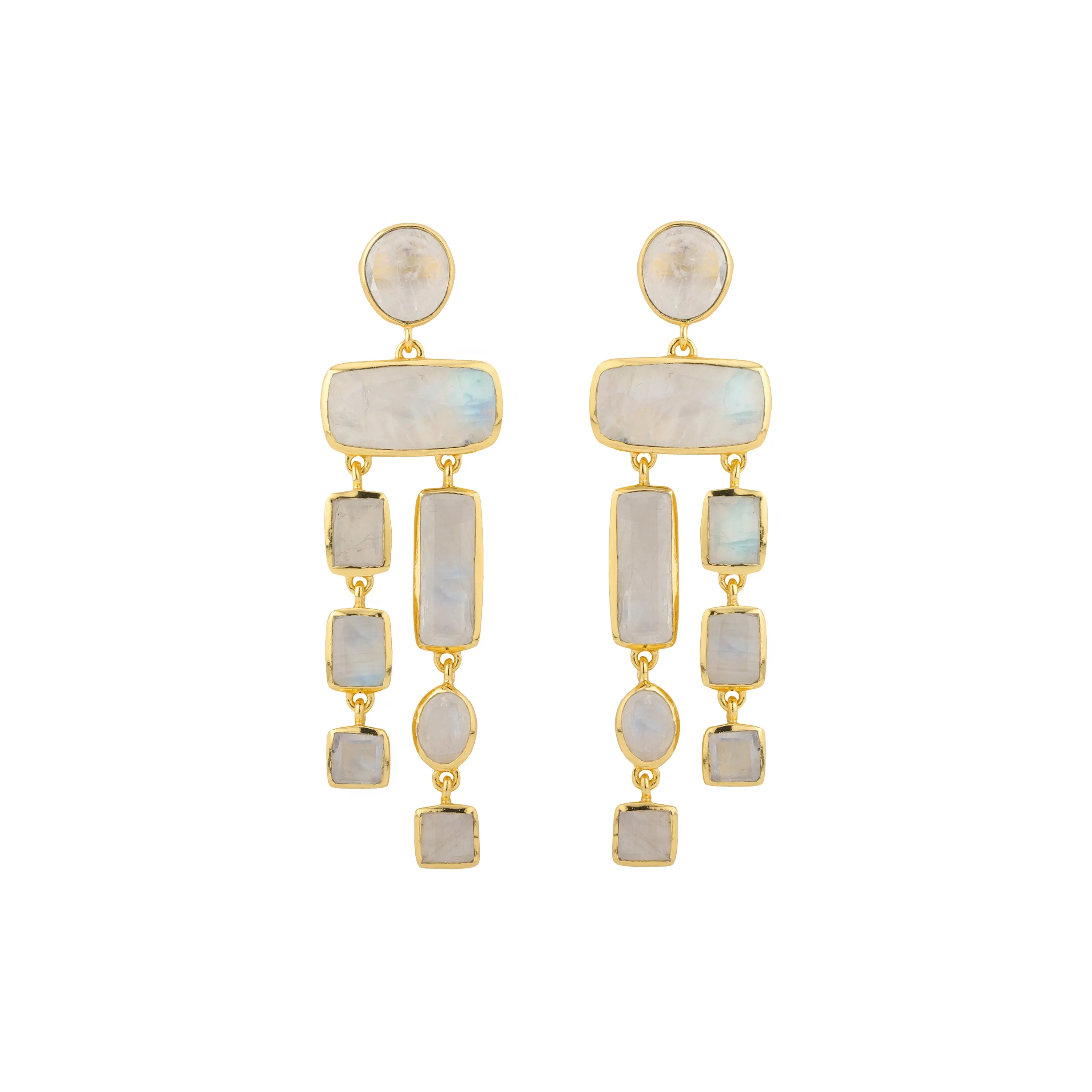 Earrings - Chandelier in Moonstone