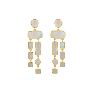 Earrings - Chandelier in Moonstone
