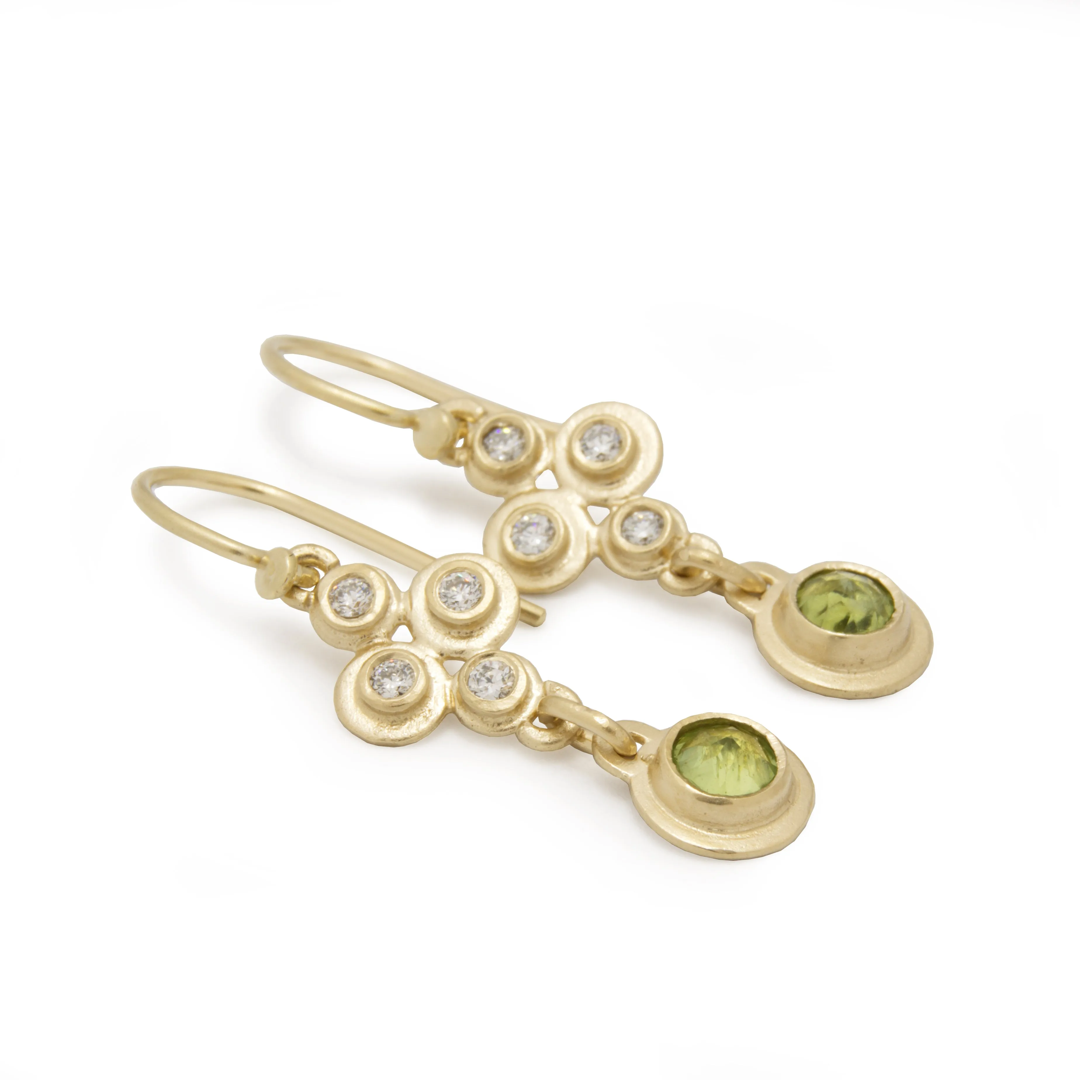 EG2237 Peridot and Diamonds Chandelier Earrings