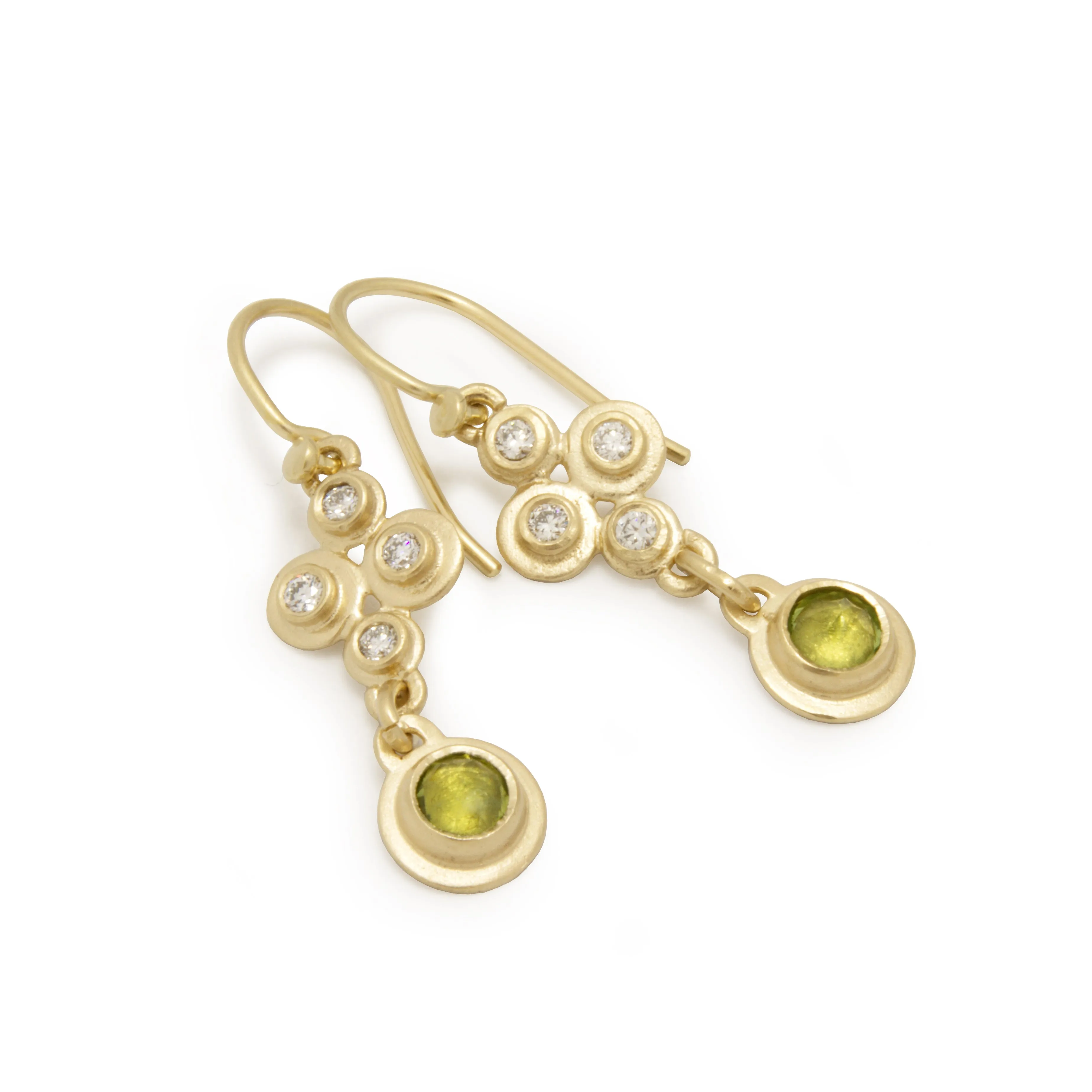 EG2237 Peridot and Diamonds Chandelier Earrings
