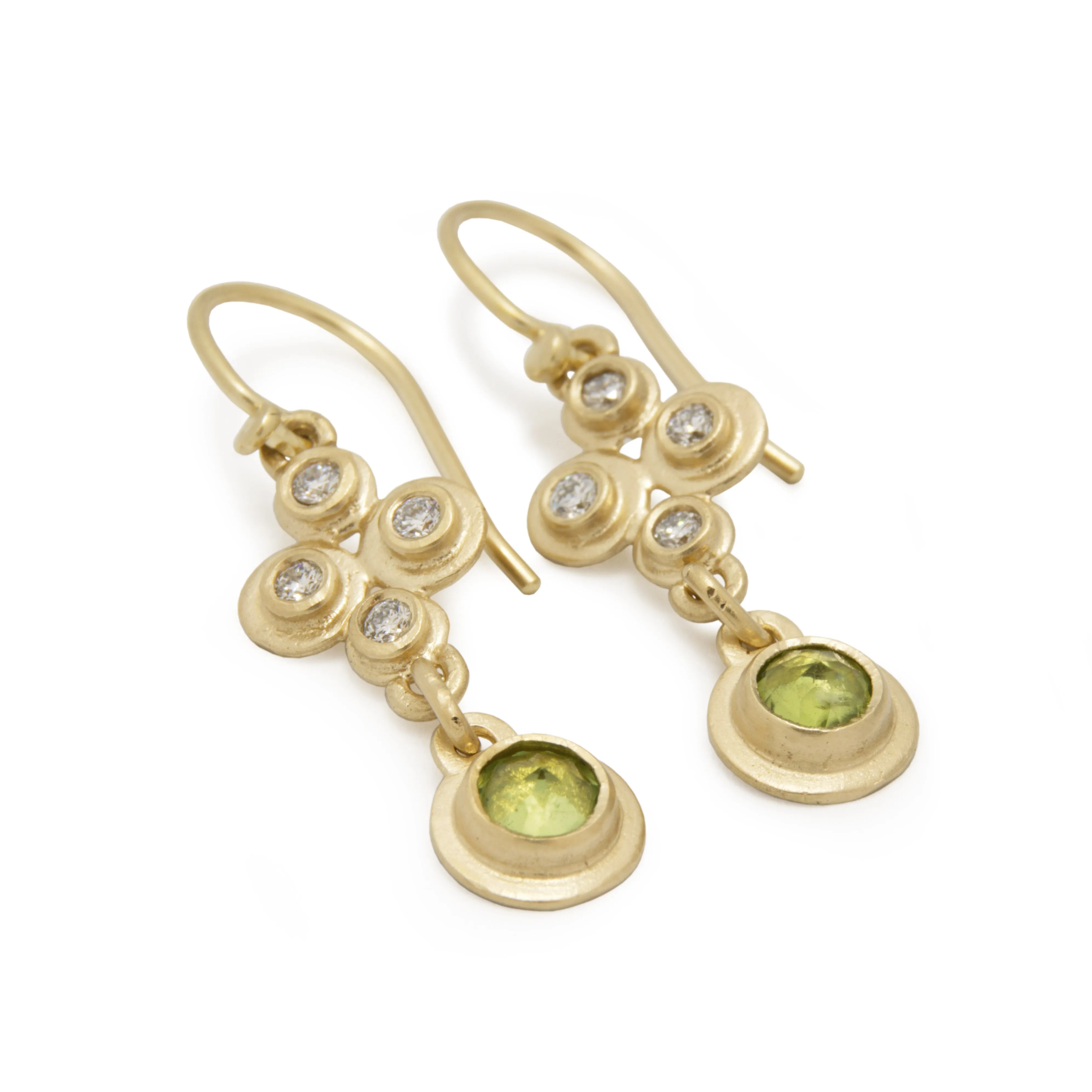 EG2237 Peridot and Diamonds Chandelier Earrings