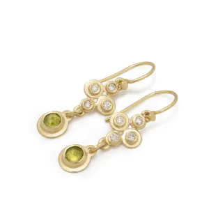 EG2237 Peridot and Diamonds Chandelier Earrings