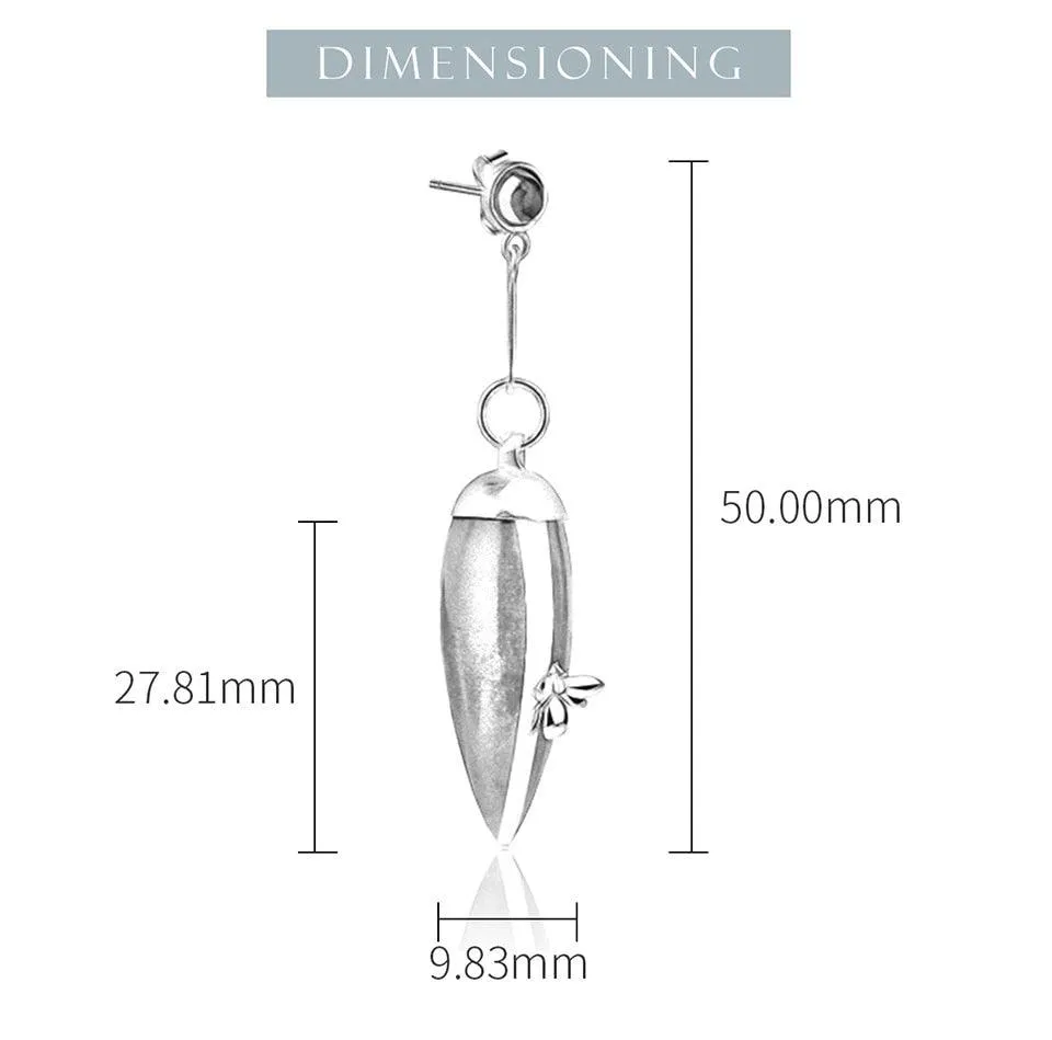 Elegant Green Stone Original Handmade Vintage Drop Earrings