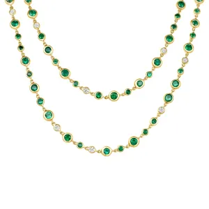 Emerald and Diamond by the Yard Necklace