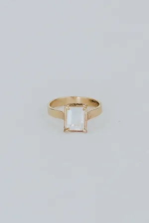 Emerald Cut Moonstone Ring