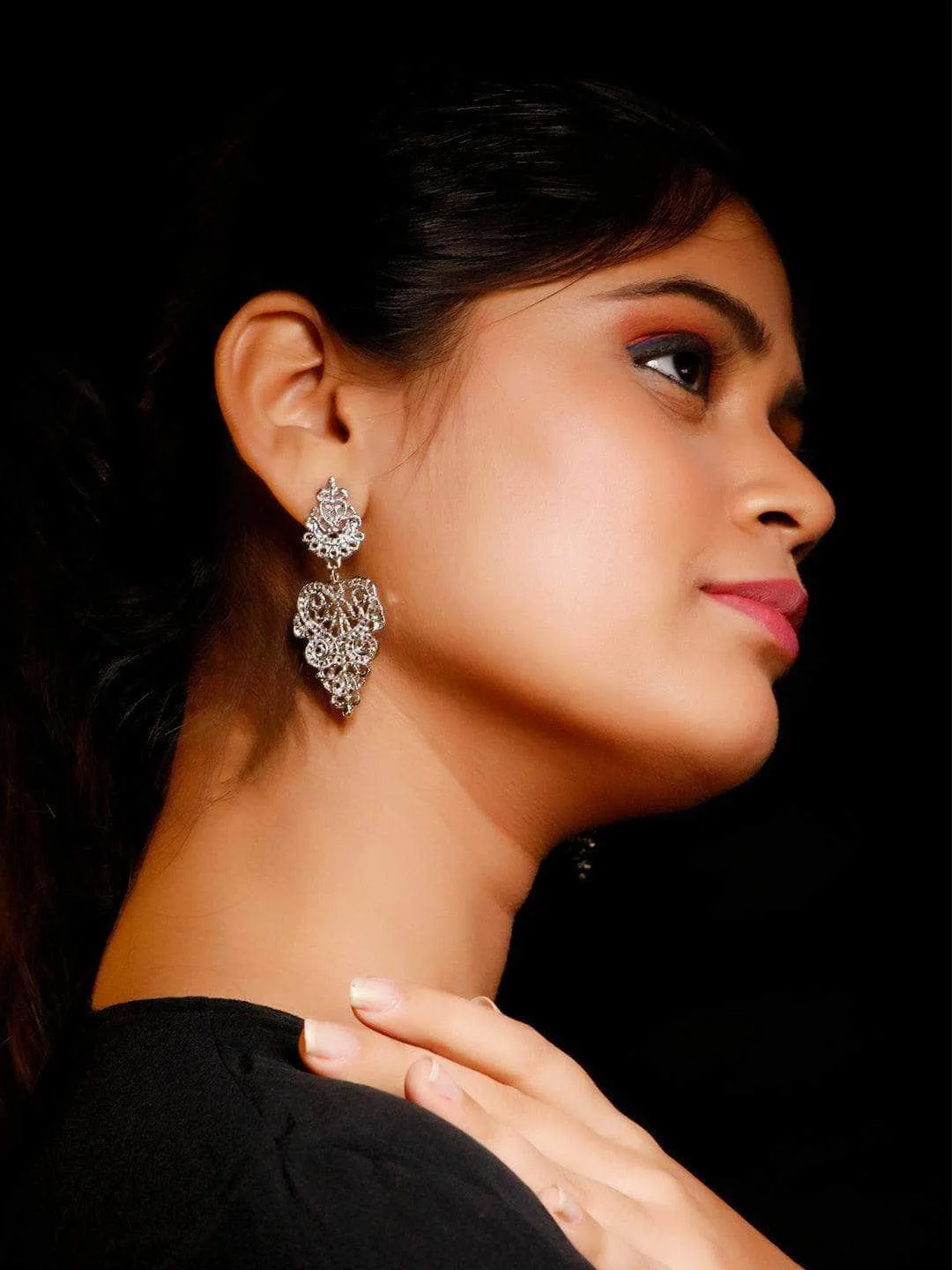 Filigree Chandelier Earrings Silver