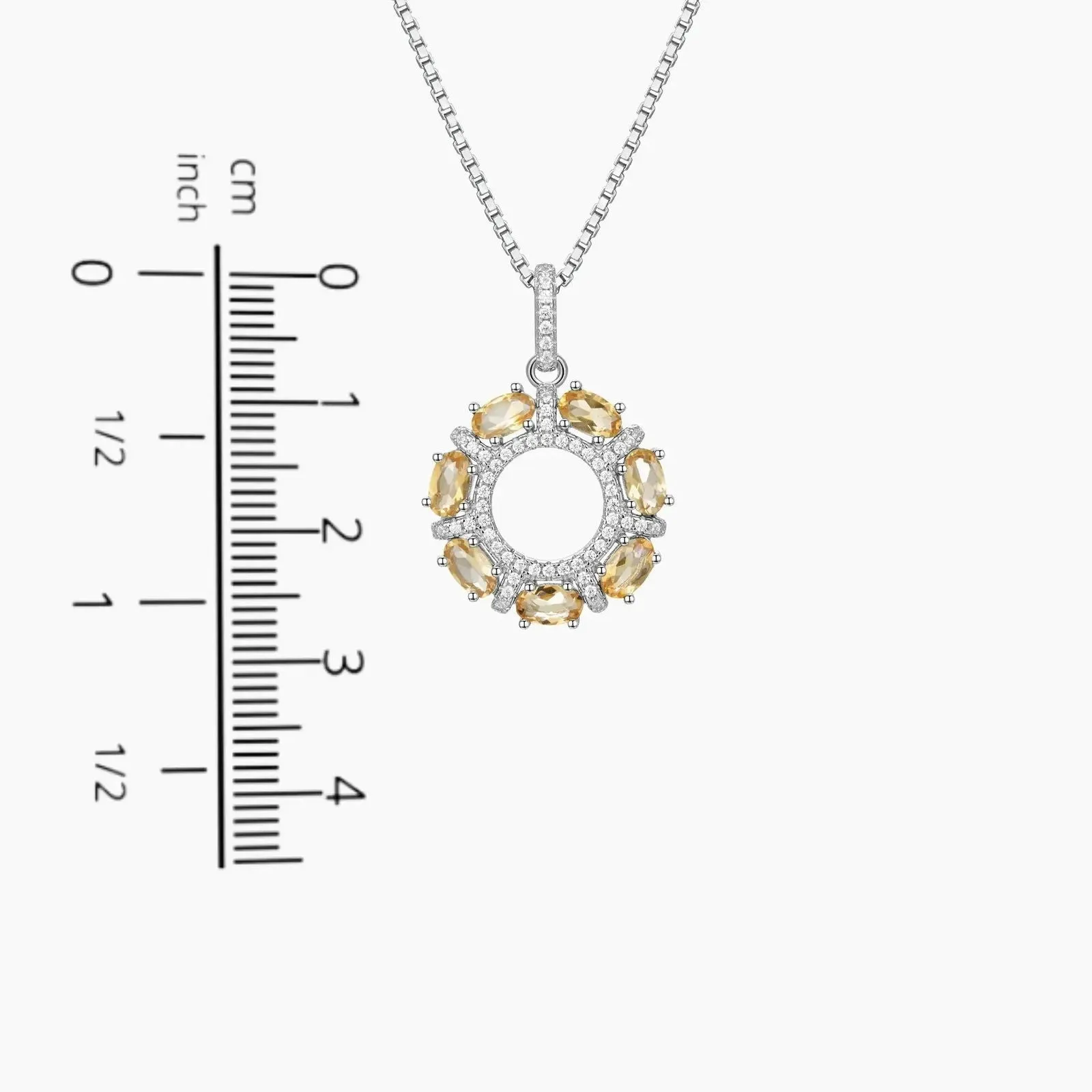 Galaxy Citrine Pendant Necklace in 925 Silver | Irosk Australia ®