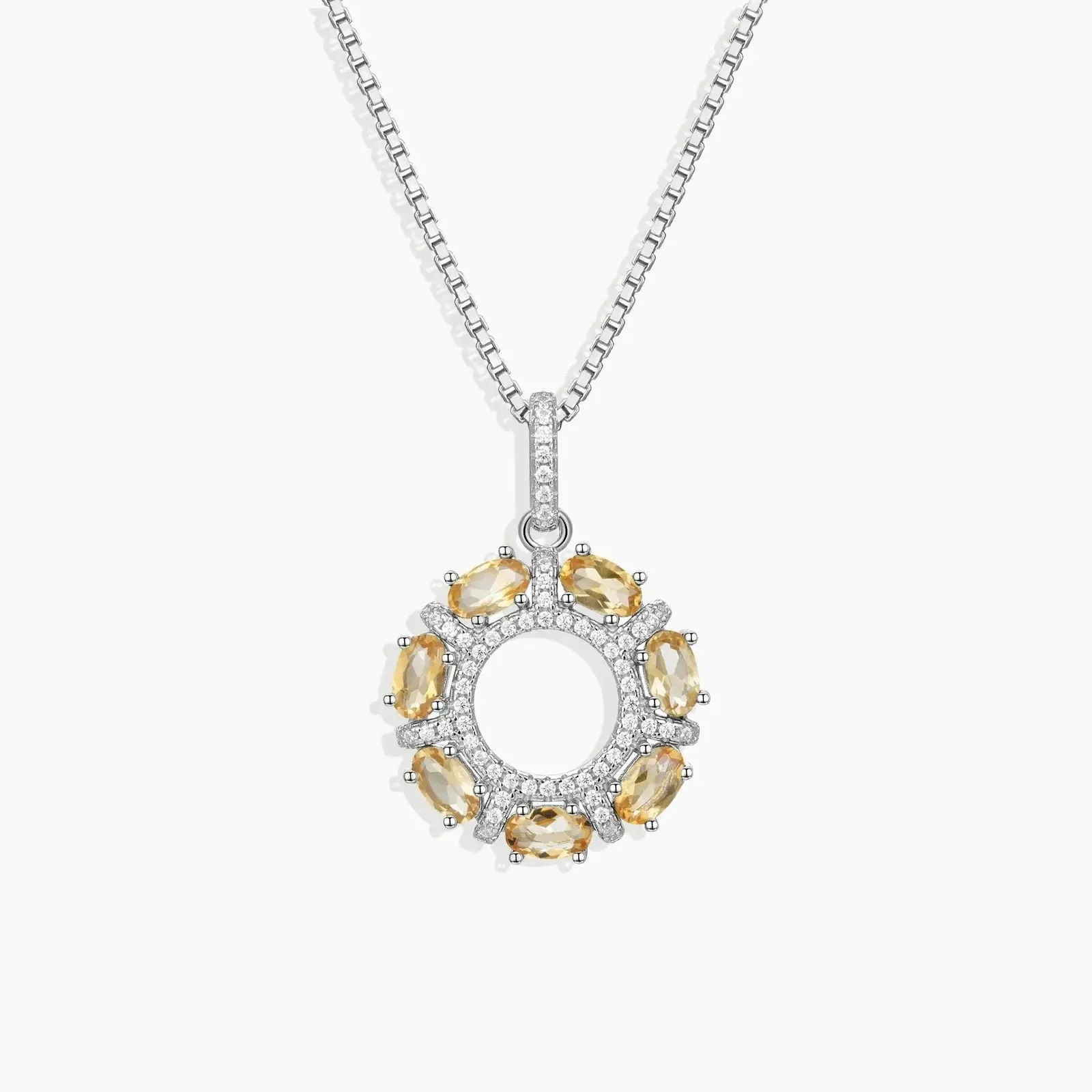 Galaxy Citrine Pendant Necklace in 925 Silver | Irosk Australia ®