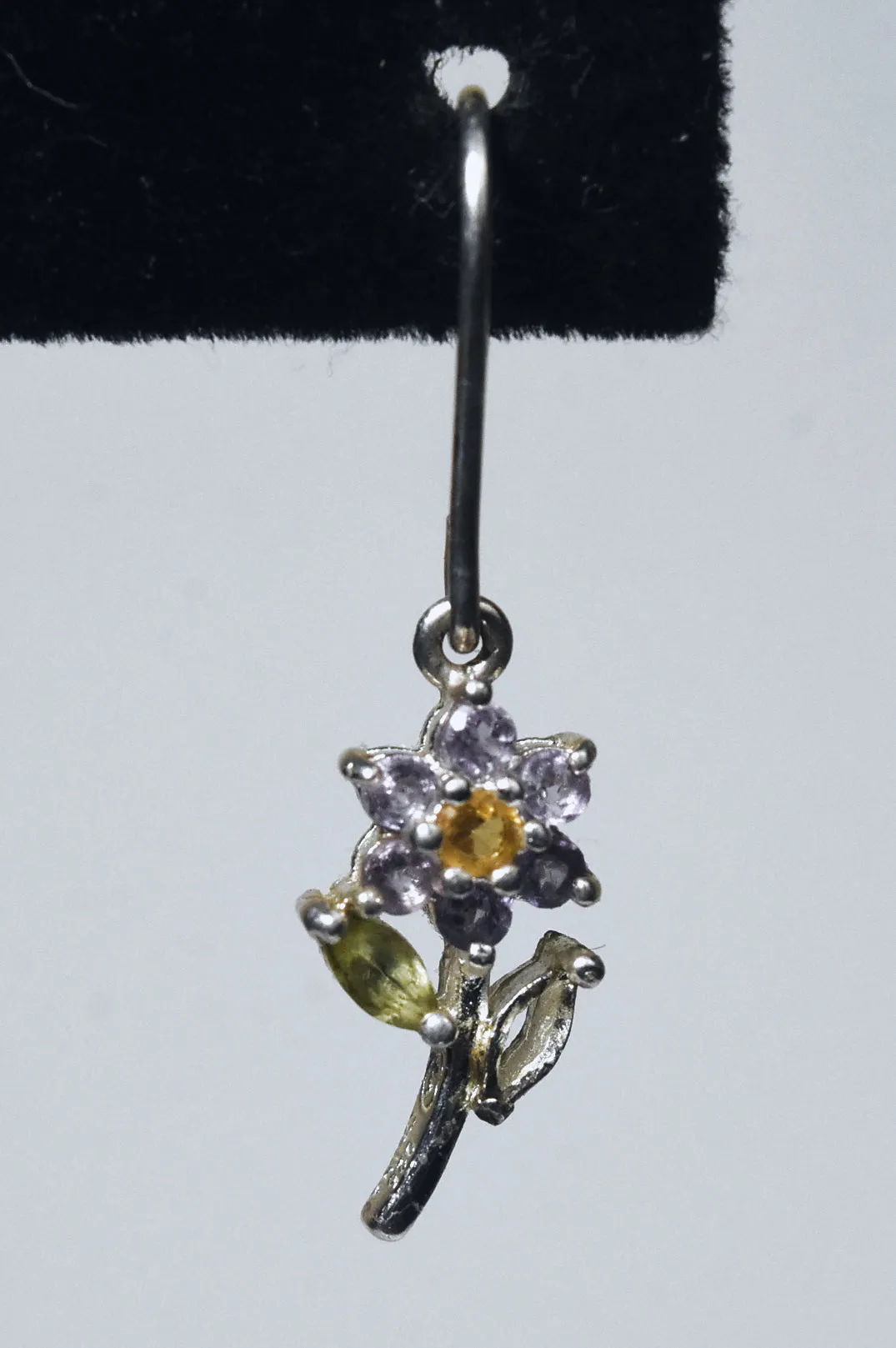 Gemstone Flower Earrings