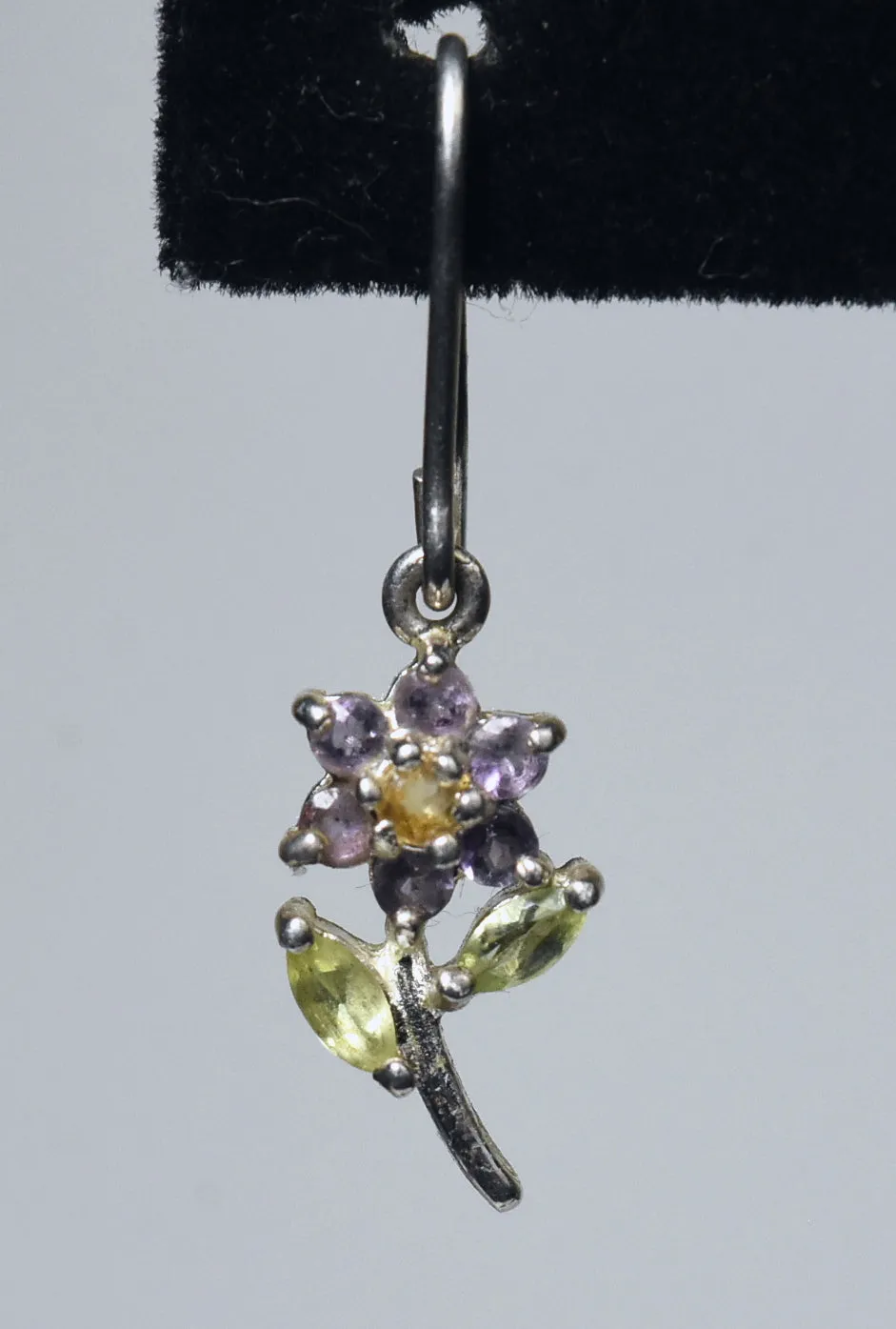 Gemstone Flower Earrings