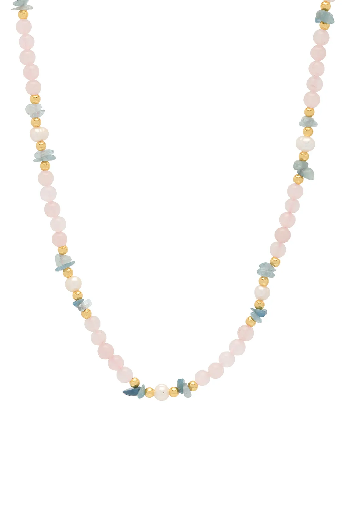 Gemstone Pearl T-Bar Necklace