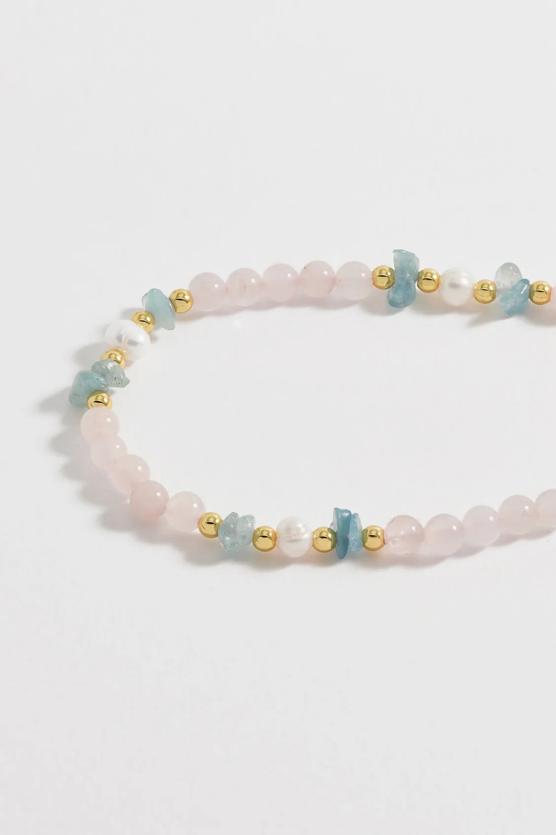 Gemstone Pearl T-Bar Necklace