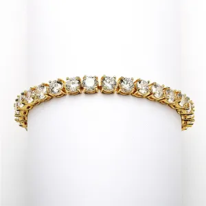 Glamorous 14K Gold Plated Bridal or Prom Tennis Bracelet in Petite Size