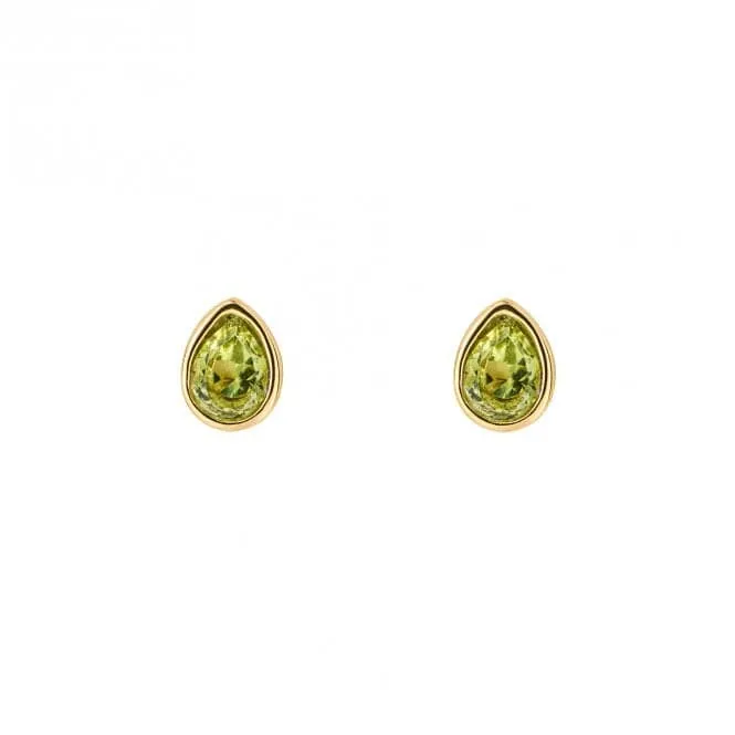 Gold Plated Birthstone August Peridot Earrings E6209