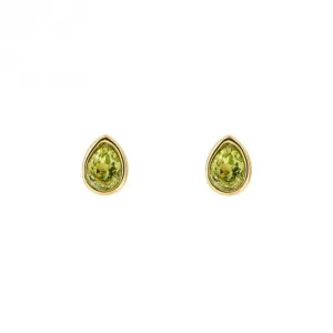 Gold Plated Birthstone August Peridot Earrings E6209