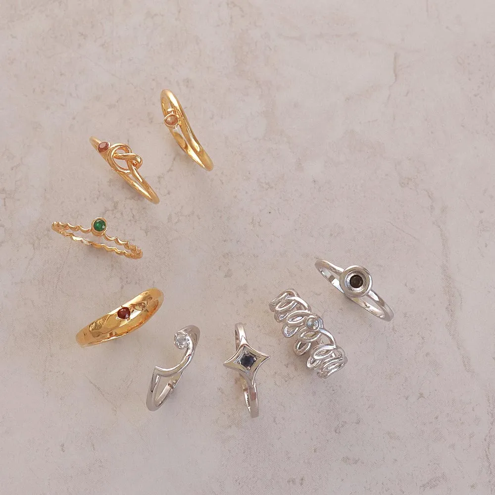 Gold Tone Star Pinky Ring