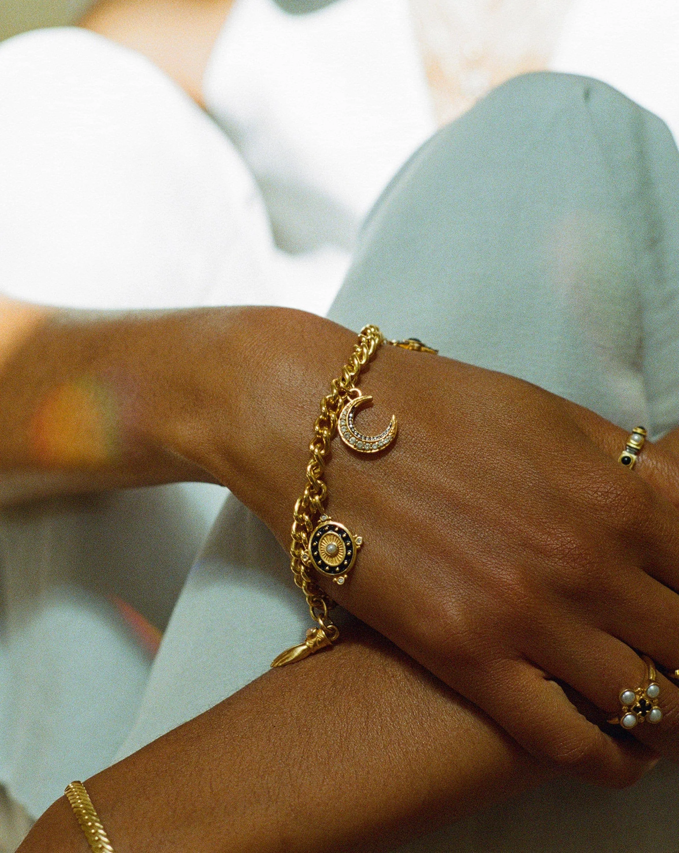 Harris Reed Pearl Symbols of Change Bracelet | 18k Gold Plated/Pearl