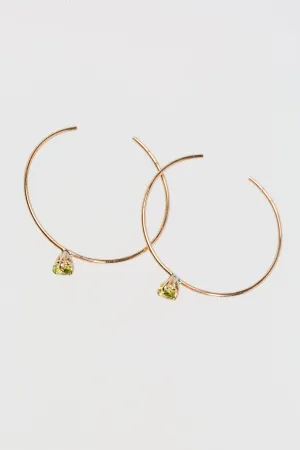 Hoops Earrings with Stone