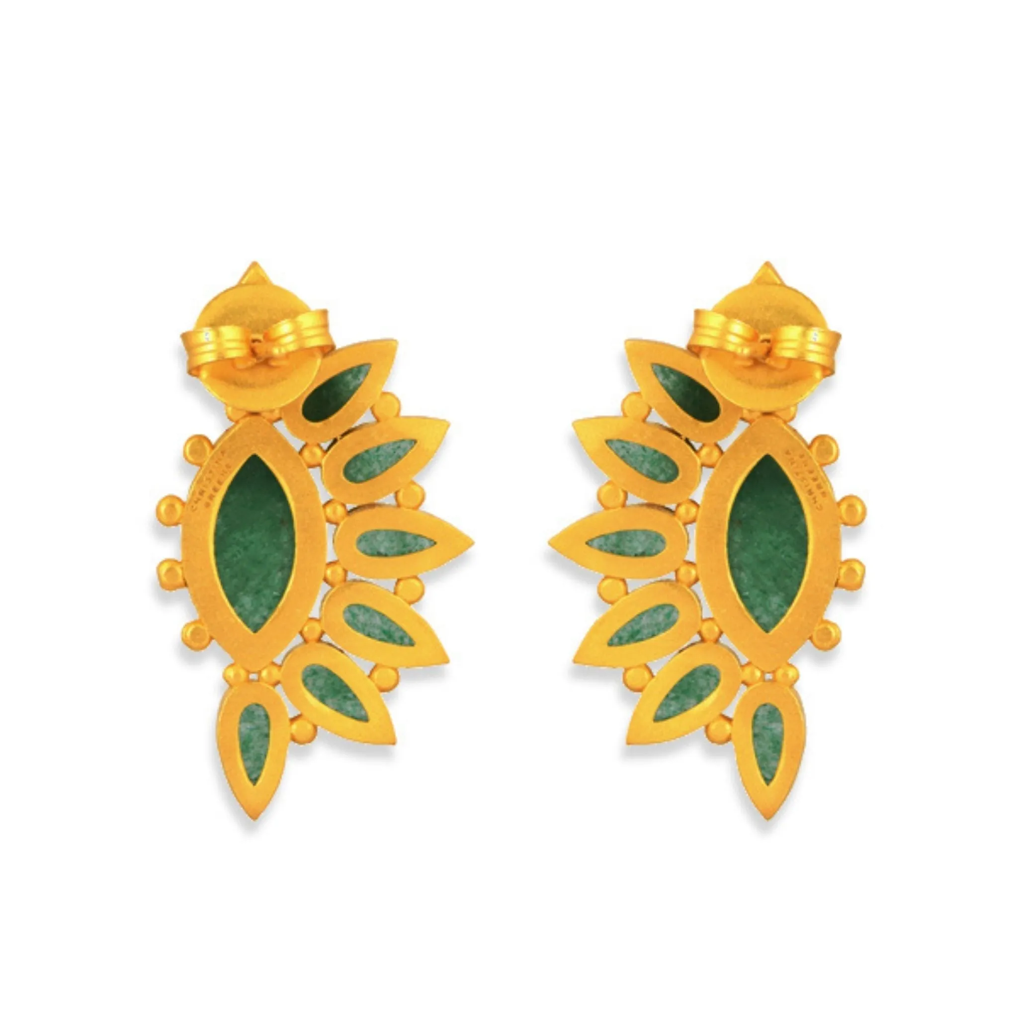 Hummingbird Earrings - Green Strawberry Quartz