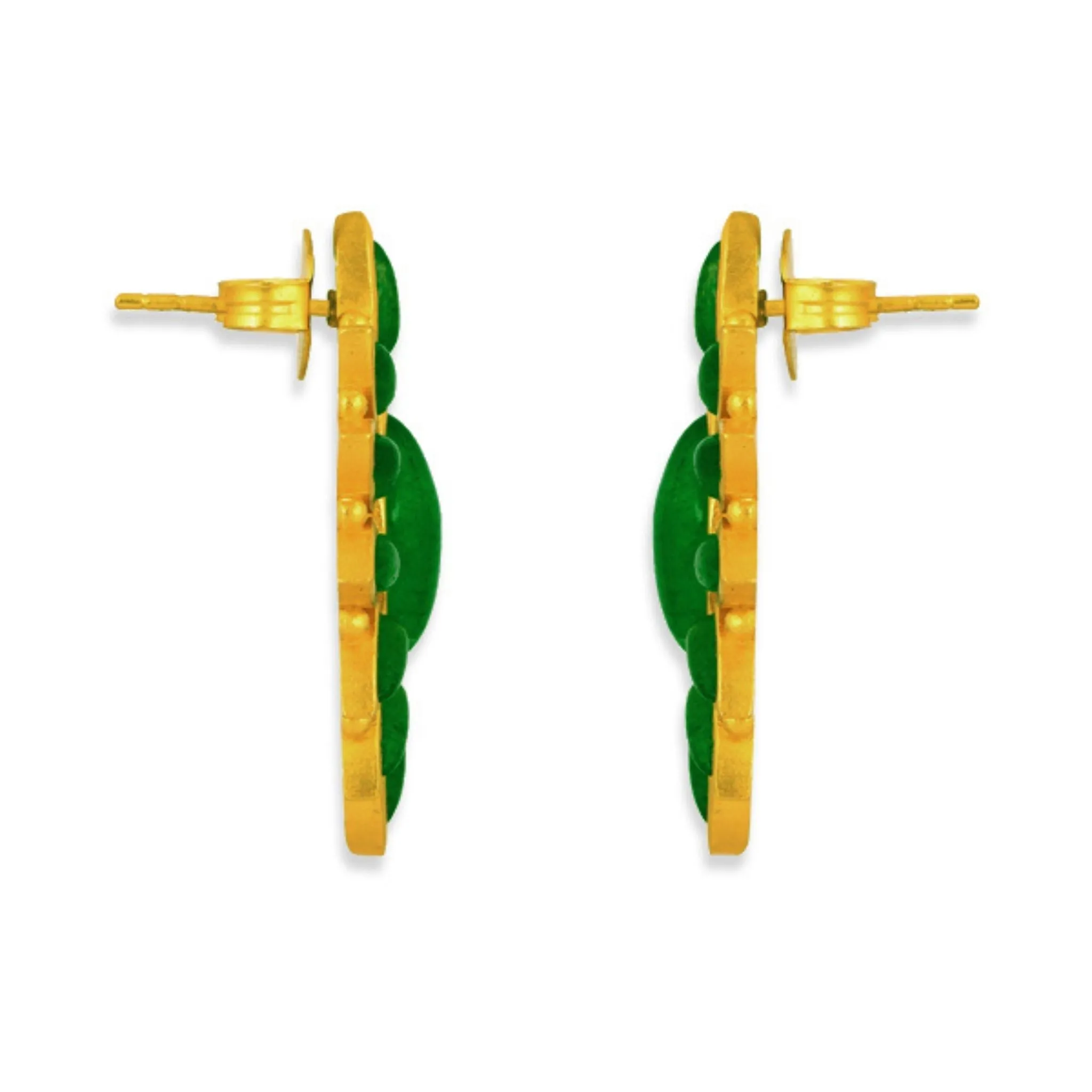 Hummingbird Earrings - Green Strawberry Quartz