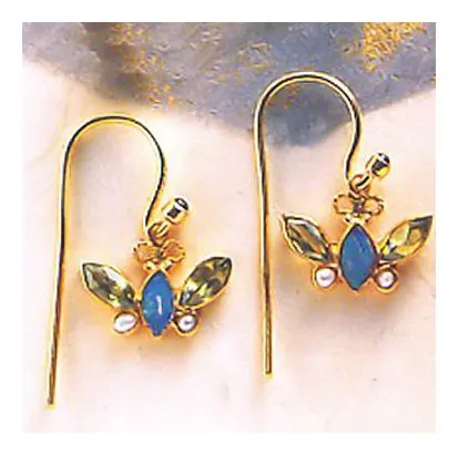 Jilin Butterfly Screw Back Earrings